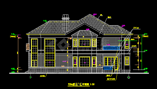 某市鋼結(jié)構(gòu)別墅建筑cad設(shè)計施工圖紙_居住建筑_土木在線